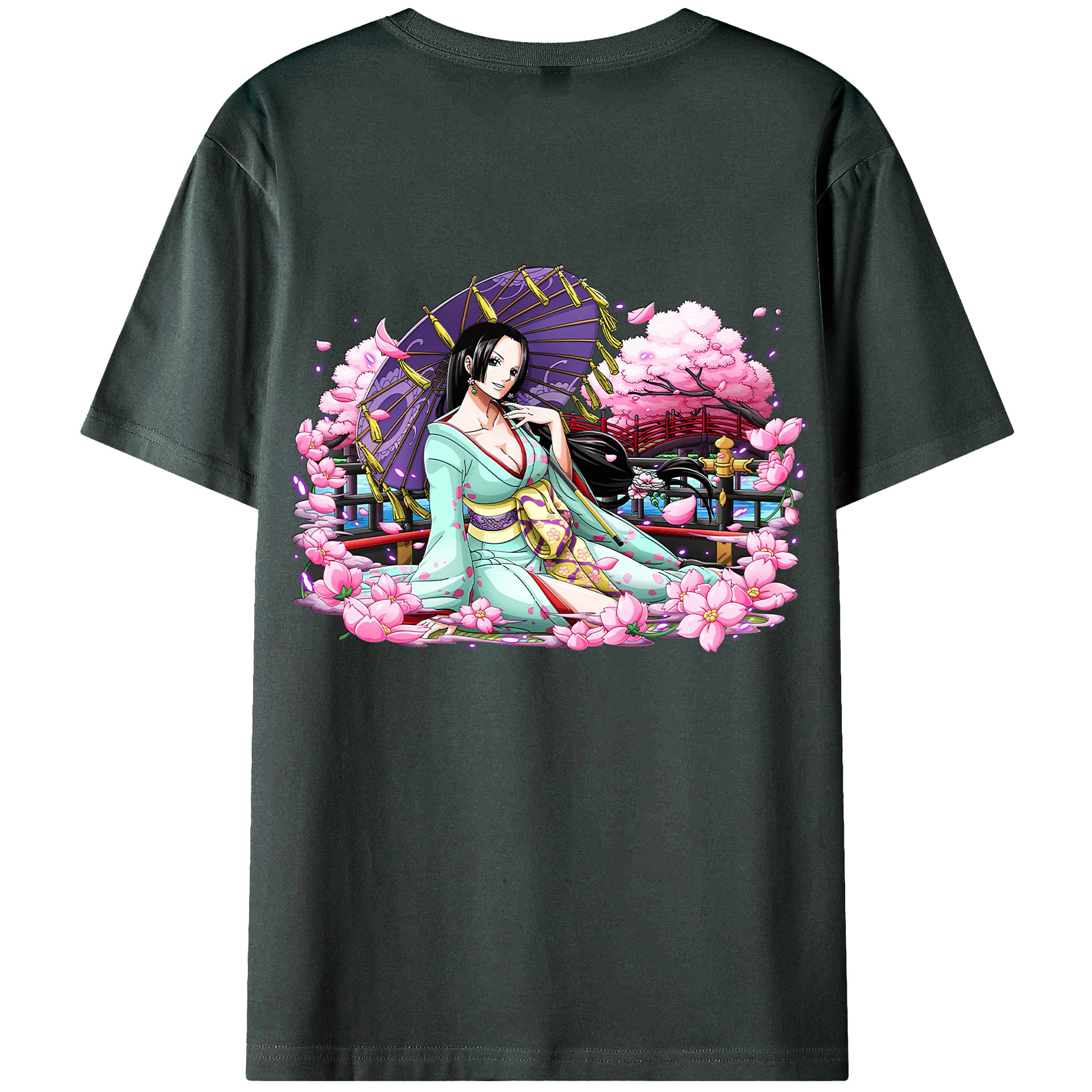 ワンピース ボア・ハンコック ONE PIECE Boa·Hancock 綿100％ メンズ半袖Tシャツ（バックプリント） 通気性